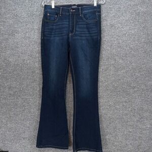 Curve‎ Appeal High Rise Flare Jeans Womens 4 Dark Wash Stretch Denim Bell Bottom